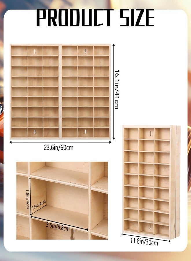YEXEXINM for Hotwheels Wooden Display Case,54 Space 1/64 Scale Toy Car Display Case Fit for Hotwheels Wooden Storage Display Shelf for Toy Cars Wall Mount Model Car Display Organizer Fit for Matchbox Diecast - Image 2